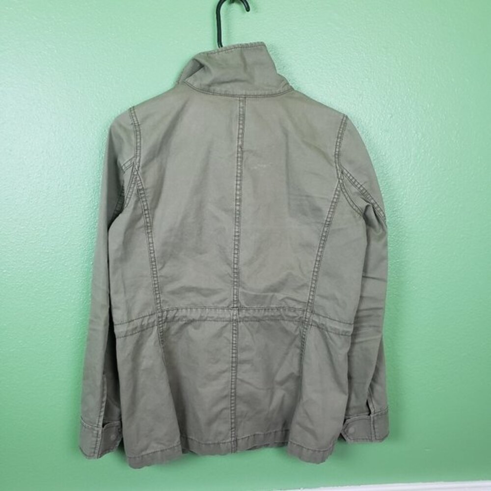 Madewell Fleetware olive green long zip up jacket size Small - Picture 10 of 11
